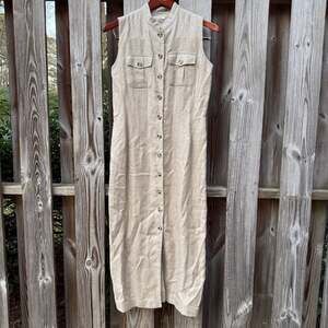 chinese dress ladies LONG DRESS IN PURE LINEN – Lord & Taylor main image 0